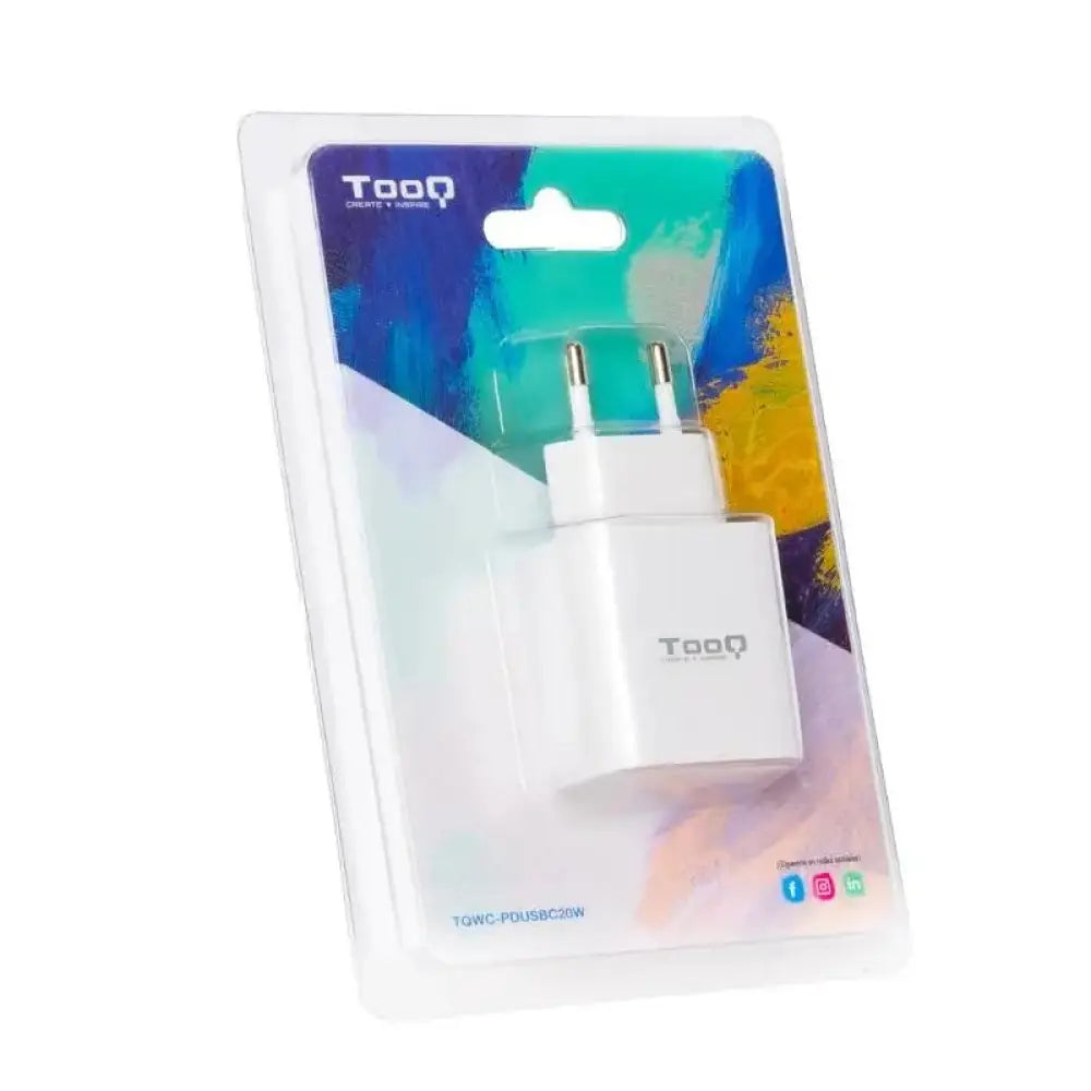Tooq Cargador pared USB-C PD3.0 20W Blanco - detalle