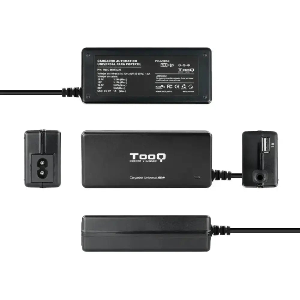 Tooq Cargador portátil 65W 8 Conectores - detalle