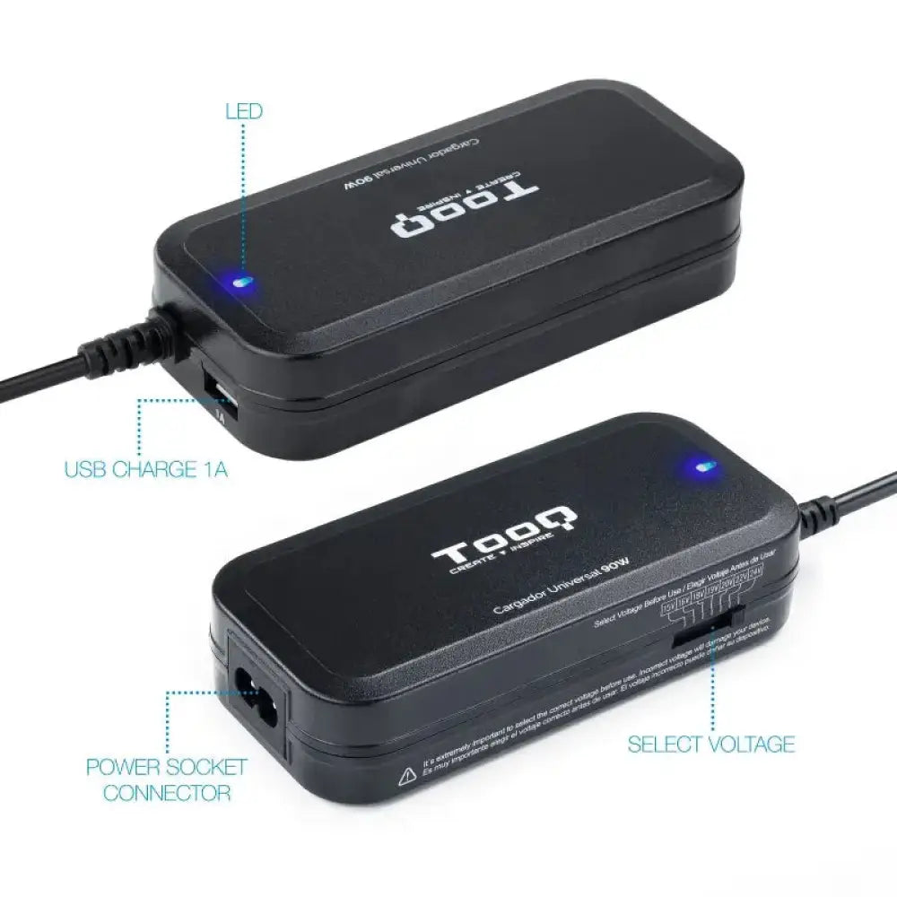 Tooq Cargador portátil 90W manual 12 conectores - detalle