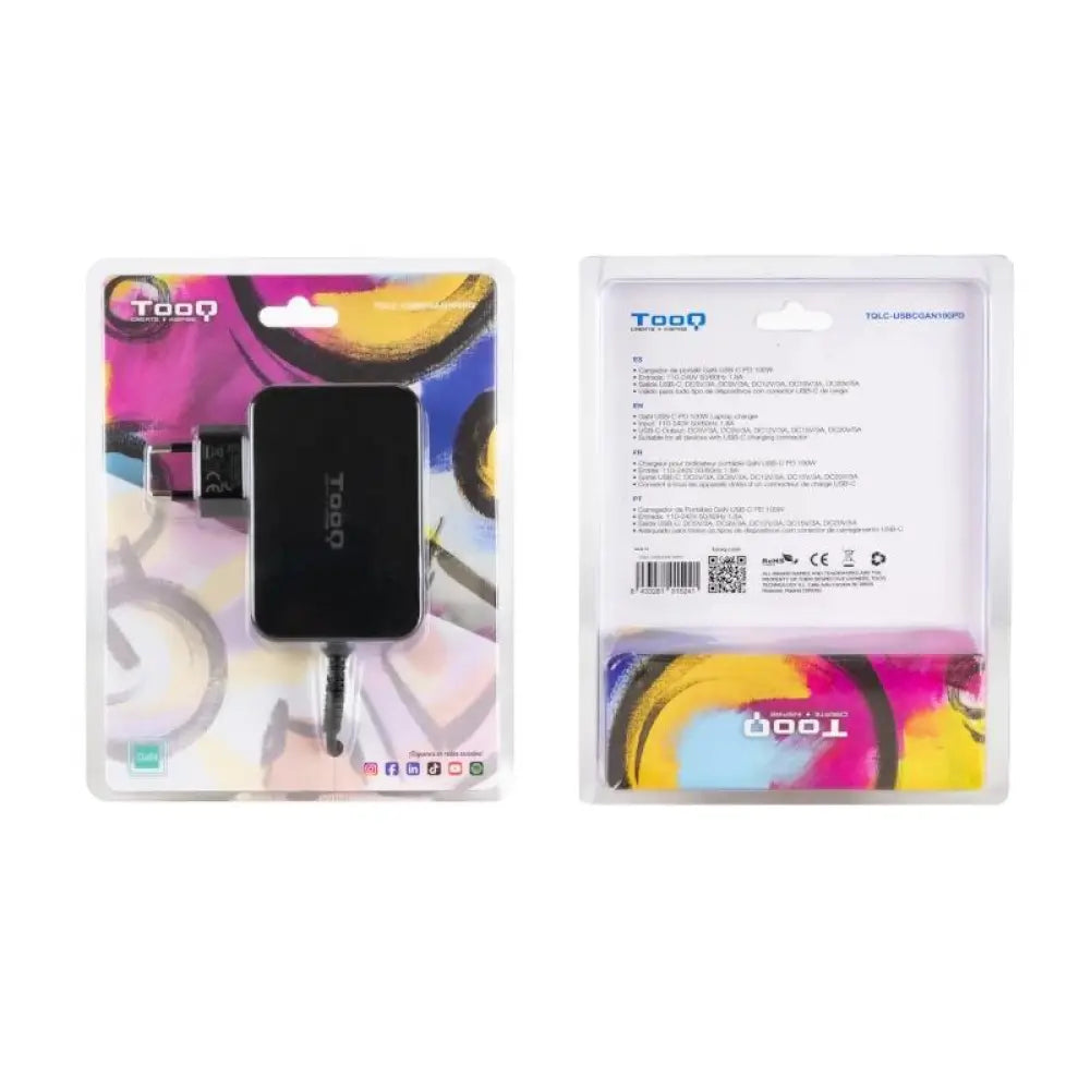 Tooq Cargador portátil GAN USB-C PD 100W Negro - detalle