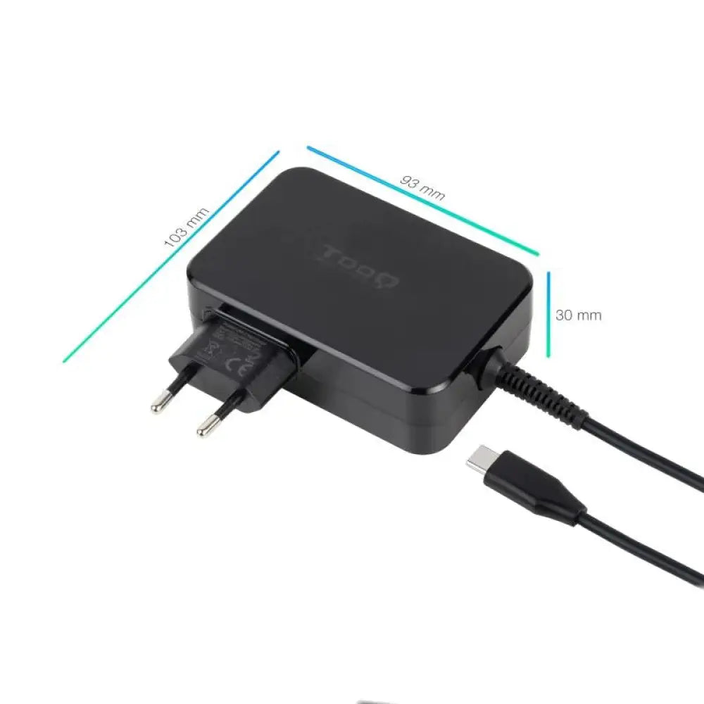 Tooq Cargador portátil GAN USB-C PD 100W Negro - detalle