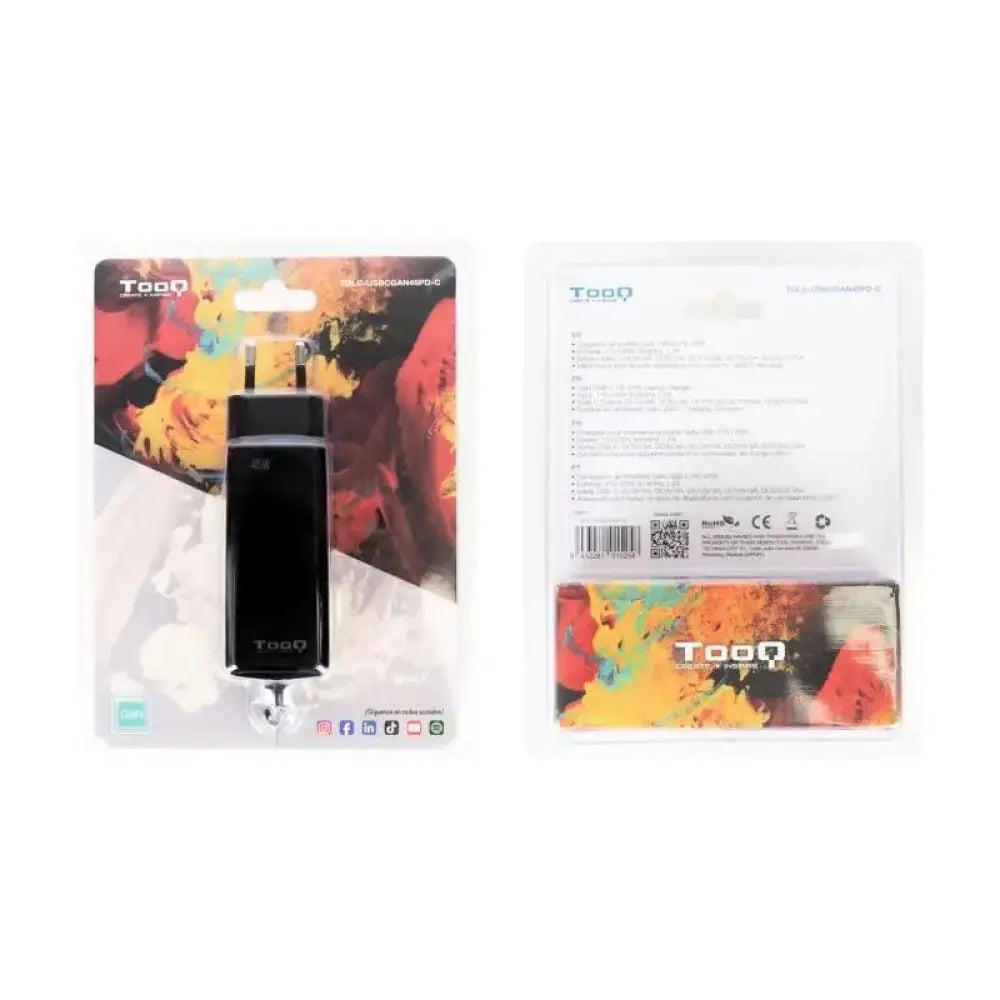 Tooq Cargador portátil GAN USB-C PD 45W Cúbico - detalle