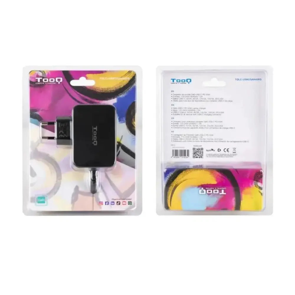 Tooq Cargador portátil GAN USB-C PD 45W Negro - detalle