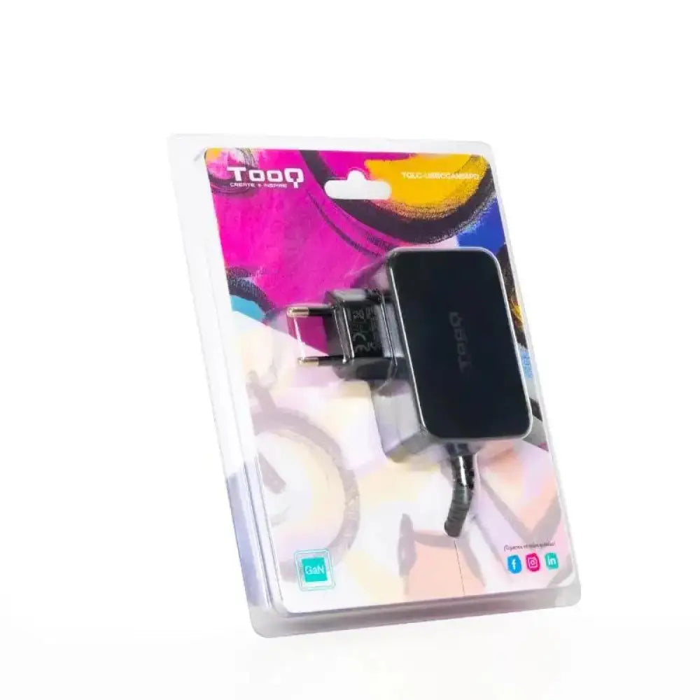 Tooq Cargador portatil GAN USB-C PD 65W Negro - detalle