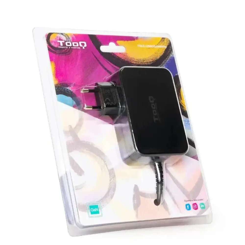 Tooq Cargador portatil GAN USB-C PD 90W Negro - detalle