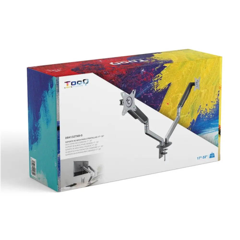 Tooq DB4132TNR-G Soporte mesa 2 monitor/tv 17-32" - detalle
