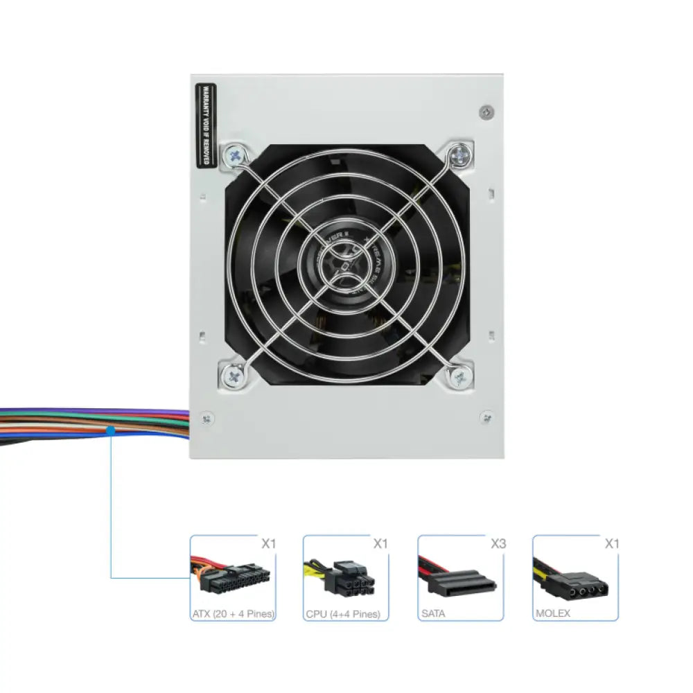 TooQ Fonte Ecopower II unidad de fuente de alimentación 500 W 20+4 pin ATX SFX Plata - detalle
