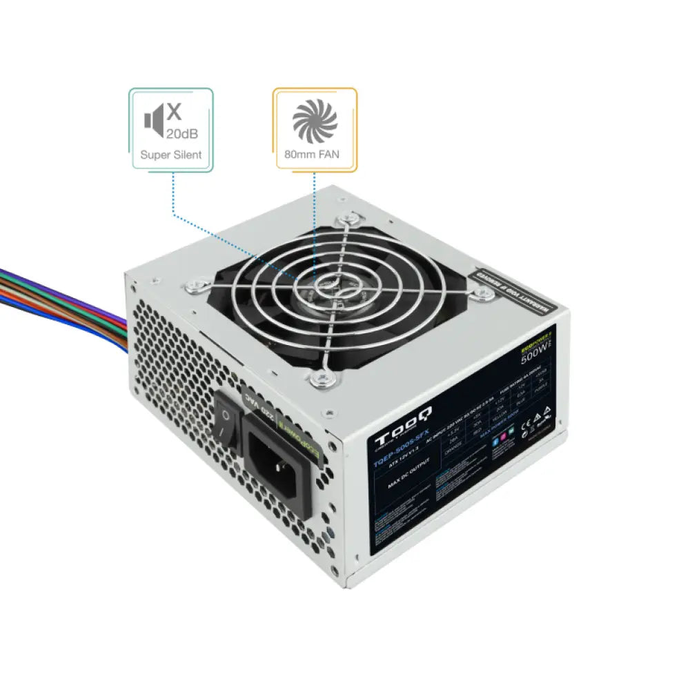 TooQ Fonte Ecopower II unidad de fuente de alimentación 500 W 20+4 pin ATX SFX Plata - detalle