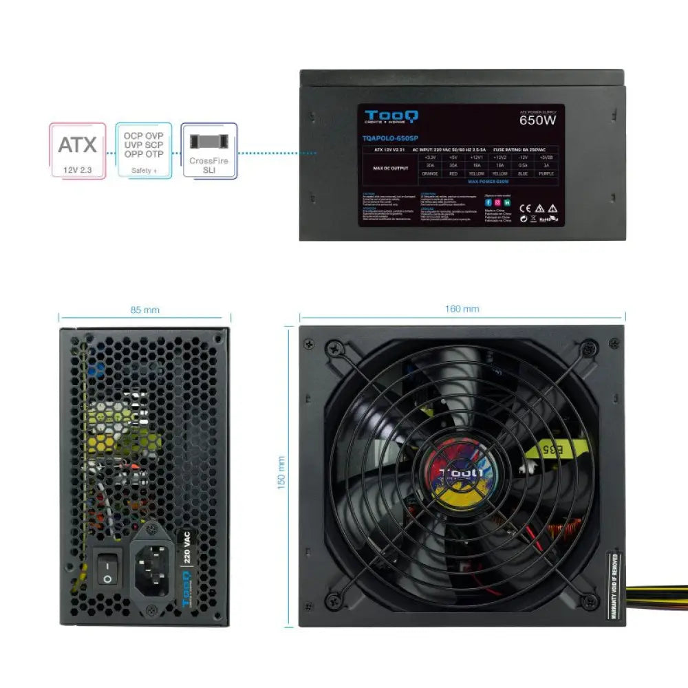 Tooq Fuente Alimentación TQAPOLO-650SP 650W - detalle