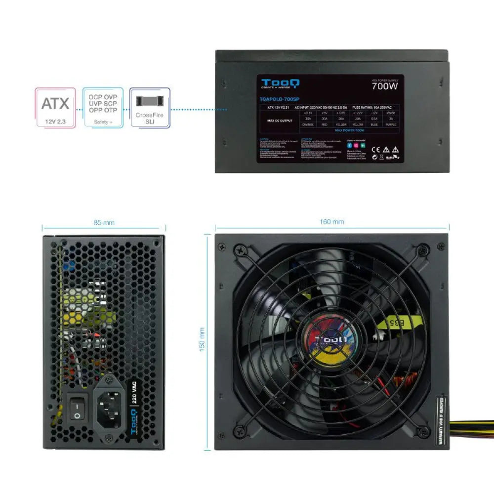 Tooq Fuente Alimentación TQAPOLO-700SP 700W - detalle