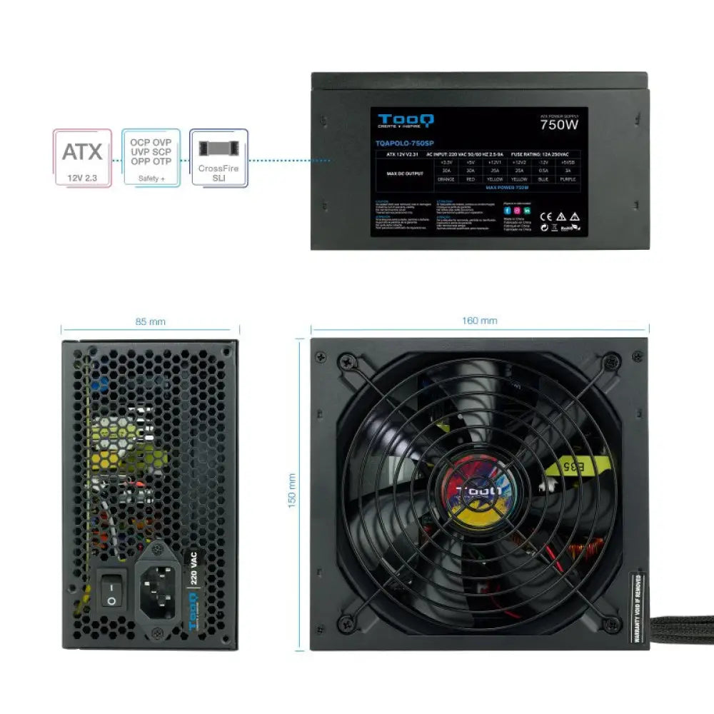 Tooq Fuente Alimentación TQAPOLO-750SP 750W - detalle
