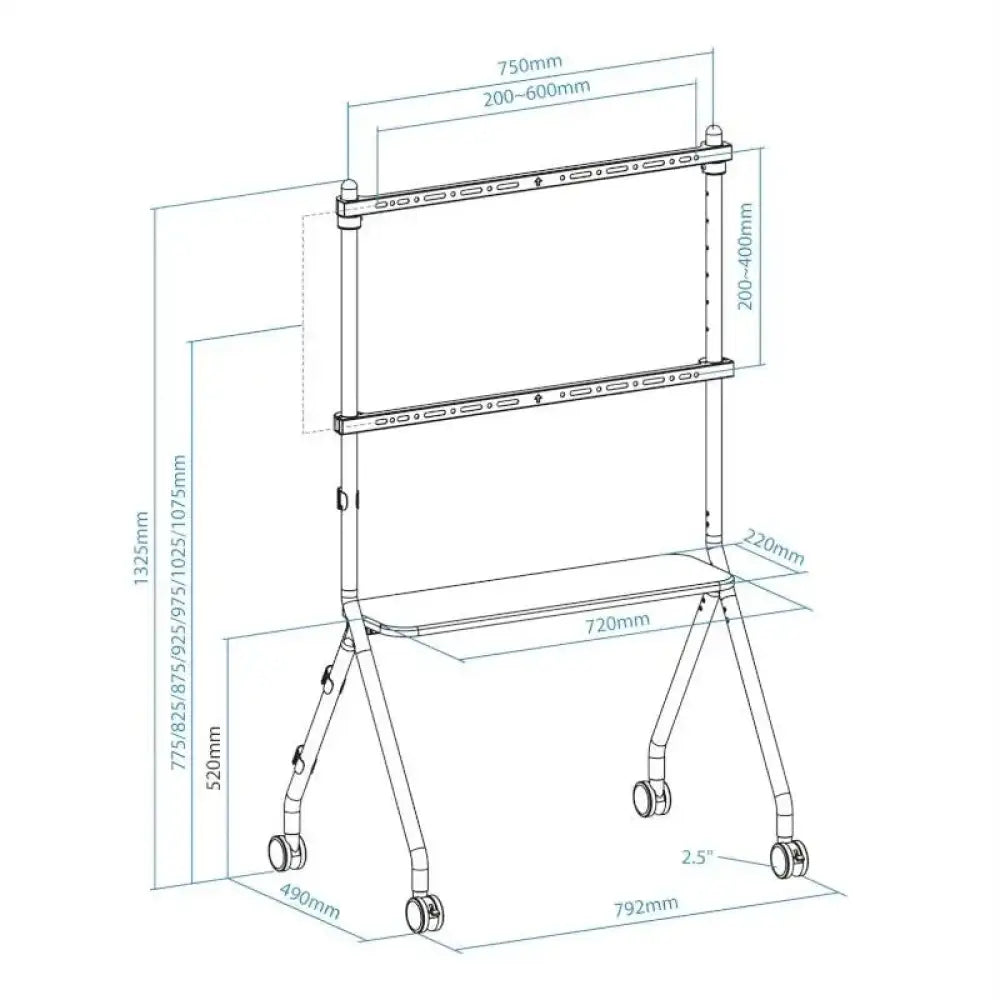 Tooq iLove Soporte suelo pantallas 49"-80" Blanco - detalle