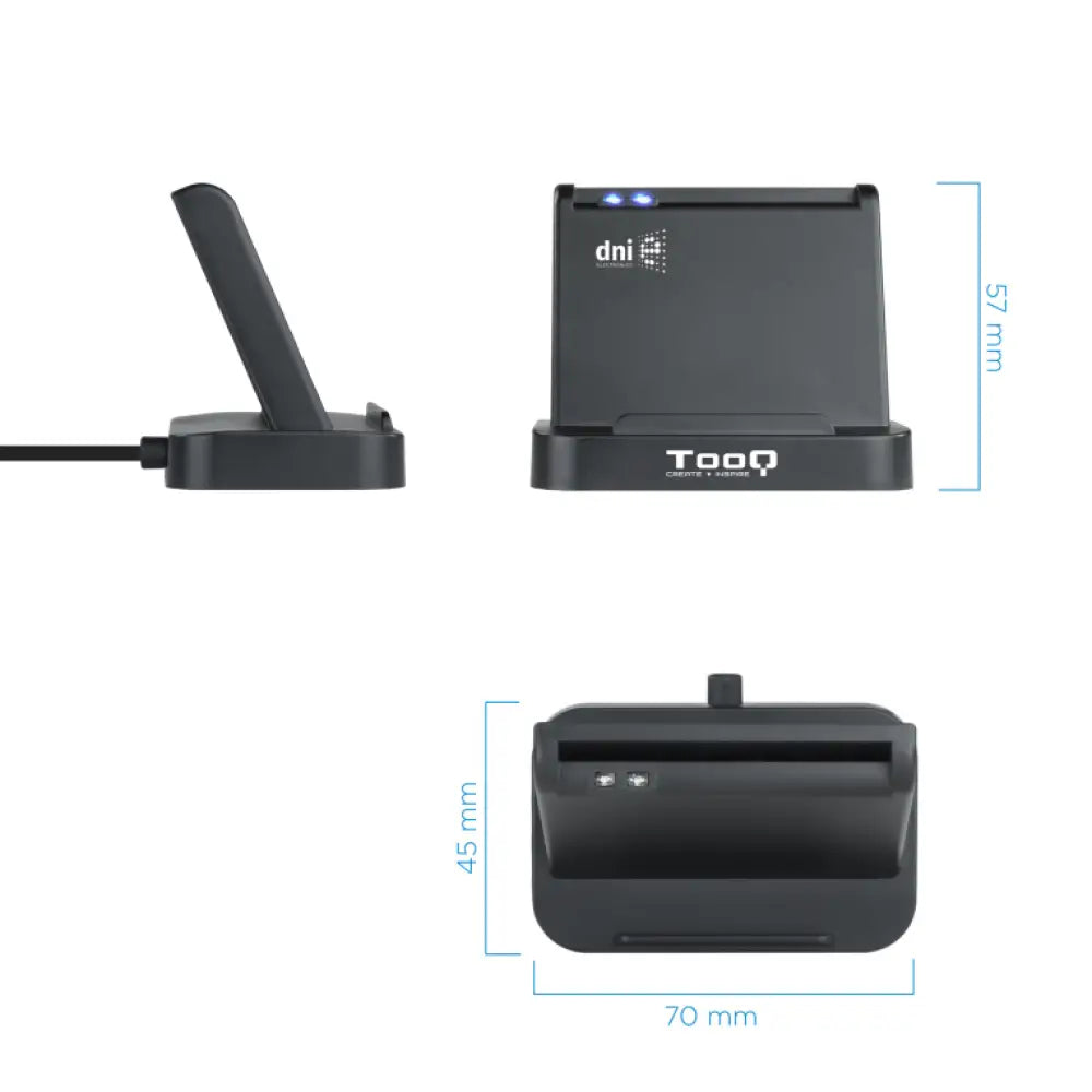 TooQ Lector de Tarjetas Inteligentes DNIe VISION USB 2.0. Negro - detalle