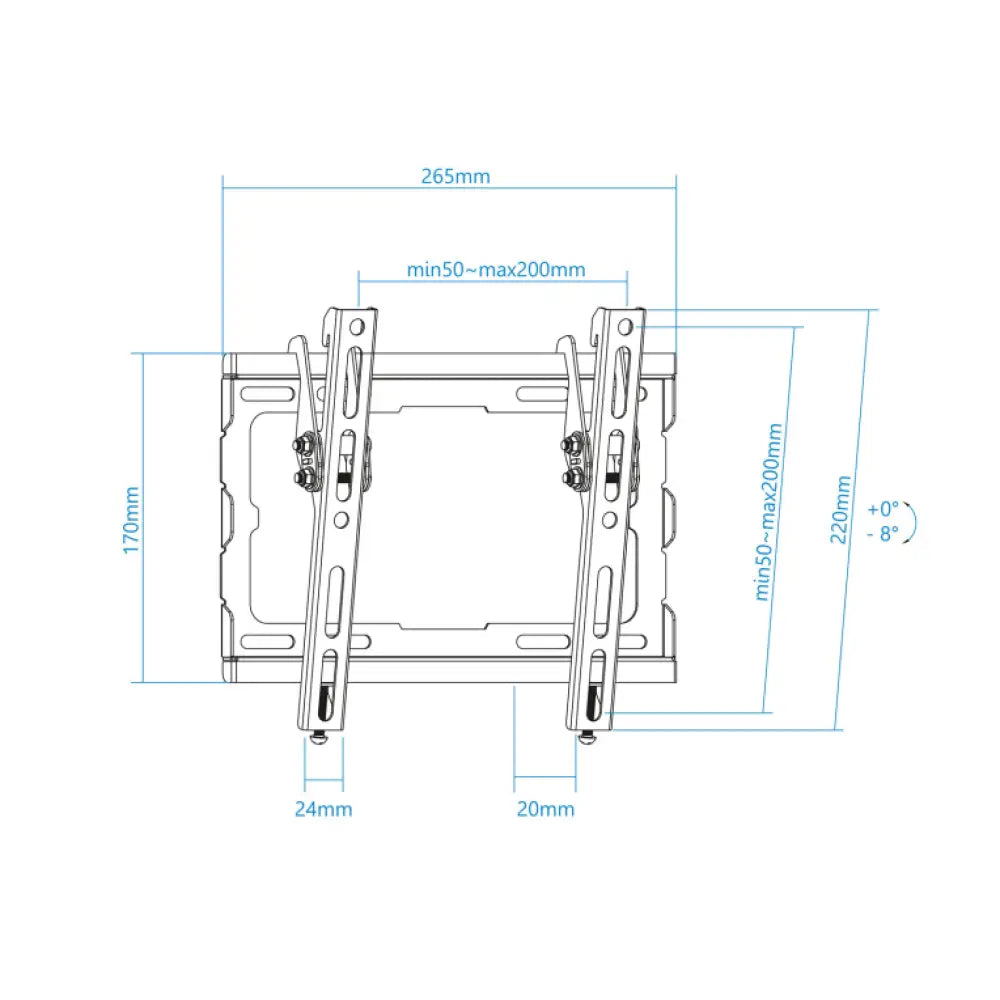TooQ LP1044T-B soporte para TV 109.2 cm (43") Negro - detalle