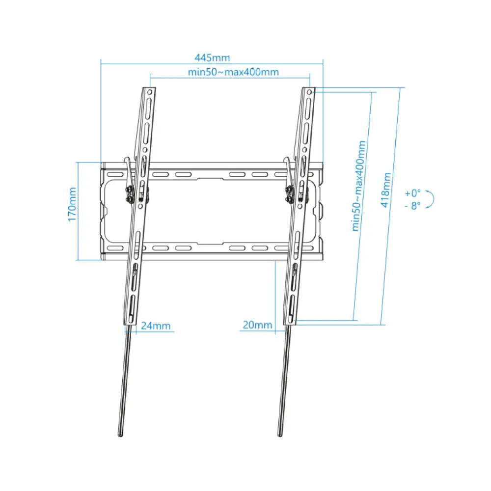 TooQ LP1071T-B soporte para TV 177.8 cm (70") Negro - detalle