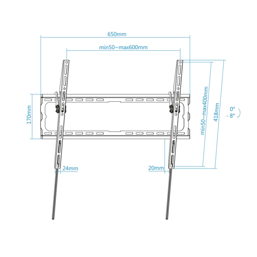 TooQ LP1081T-B soporte para TV 2.03 m (80") Negro - detalle
