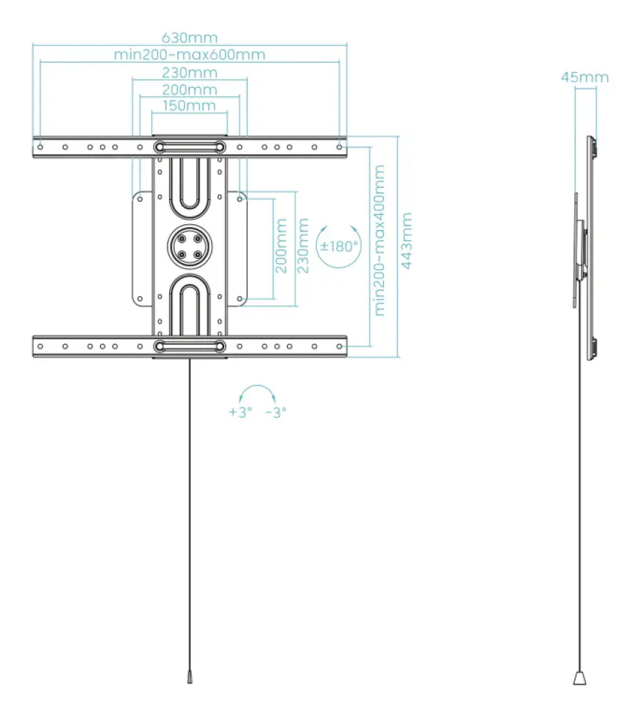 TooQ LP3780F-R soporte para TV 2.03 m (80") - detalle