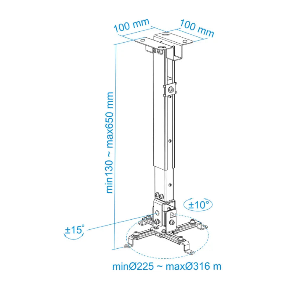 TooQ PJ2012T-W montaje para projector Techo Blanco - detalle