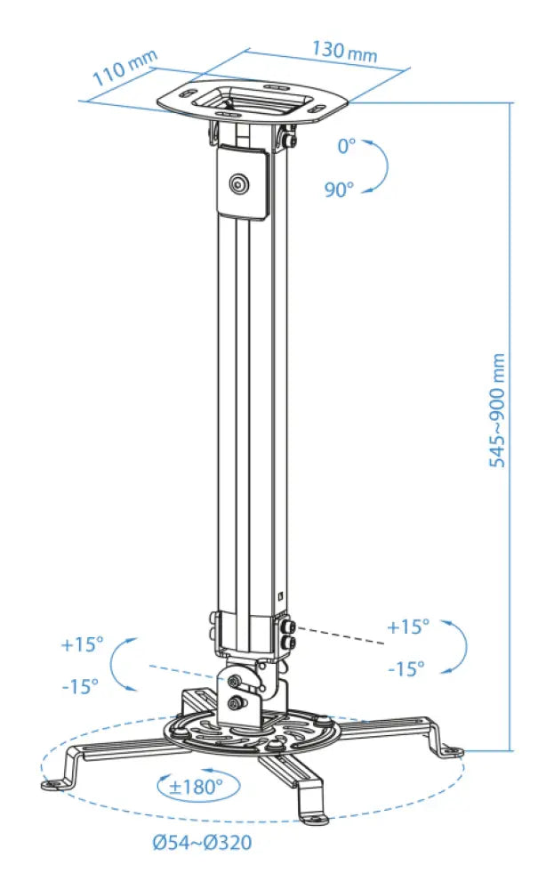 TooQ PJ3030TN-B montaje para projector Negro - detalle