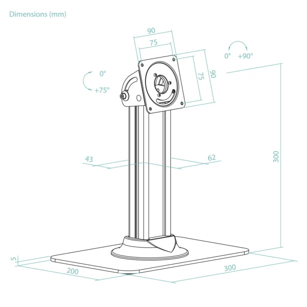 TooQ Soporte de Mesa para Marco Antirrobo Tablet - detalle