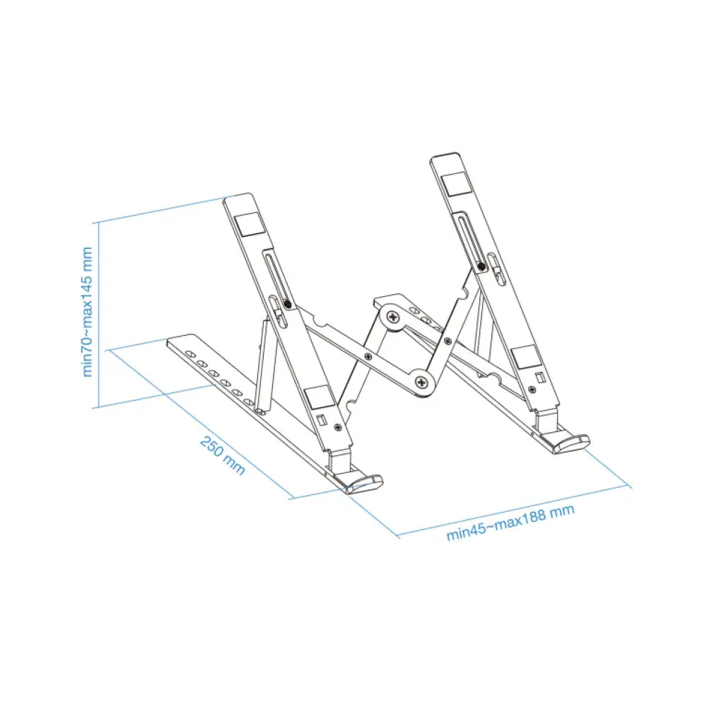 Soporte elevador TooQ en gris para portátiles, tablets, móviles y libros, con diseño ergonómico y base estable.