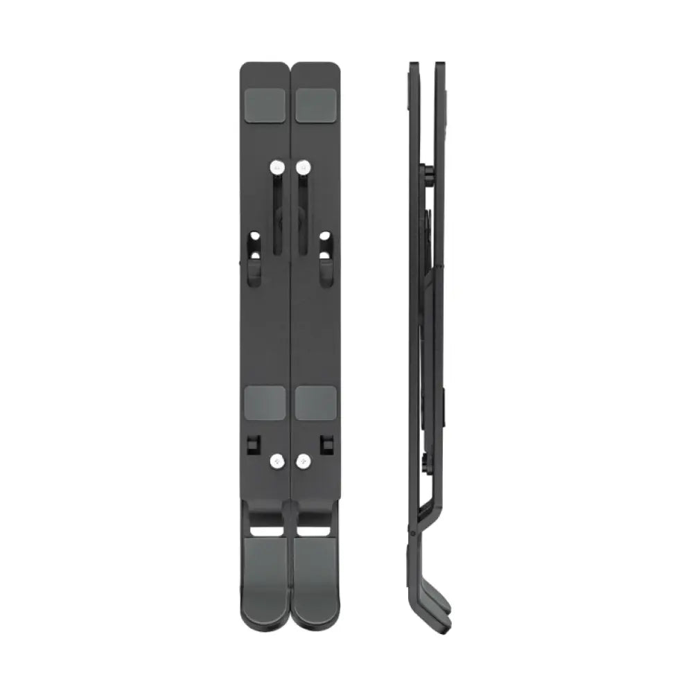 Soporte elevador TooQ gris para portátiles, tablets, móviles y libros, con diseño compacto y base estable.