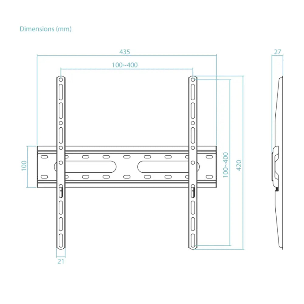 TooQ Soporte Fijo de pared para pantallas 32"- 70". Negro - detalle