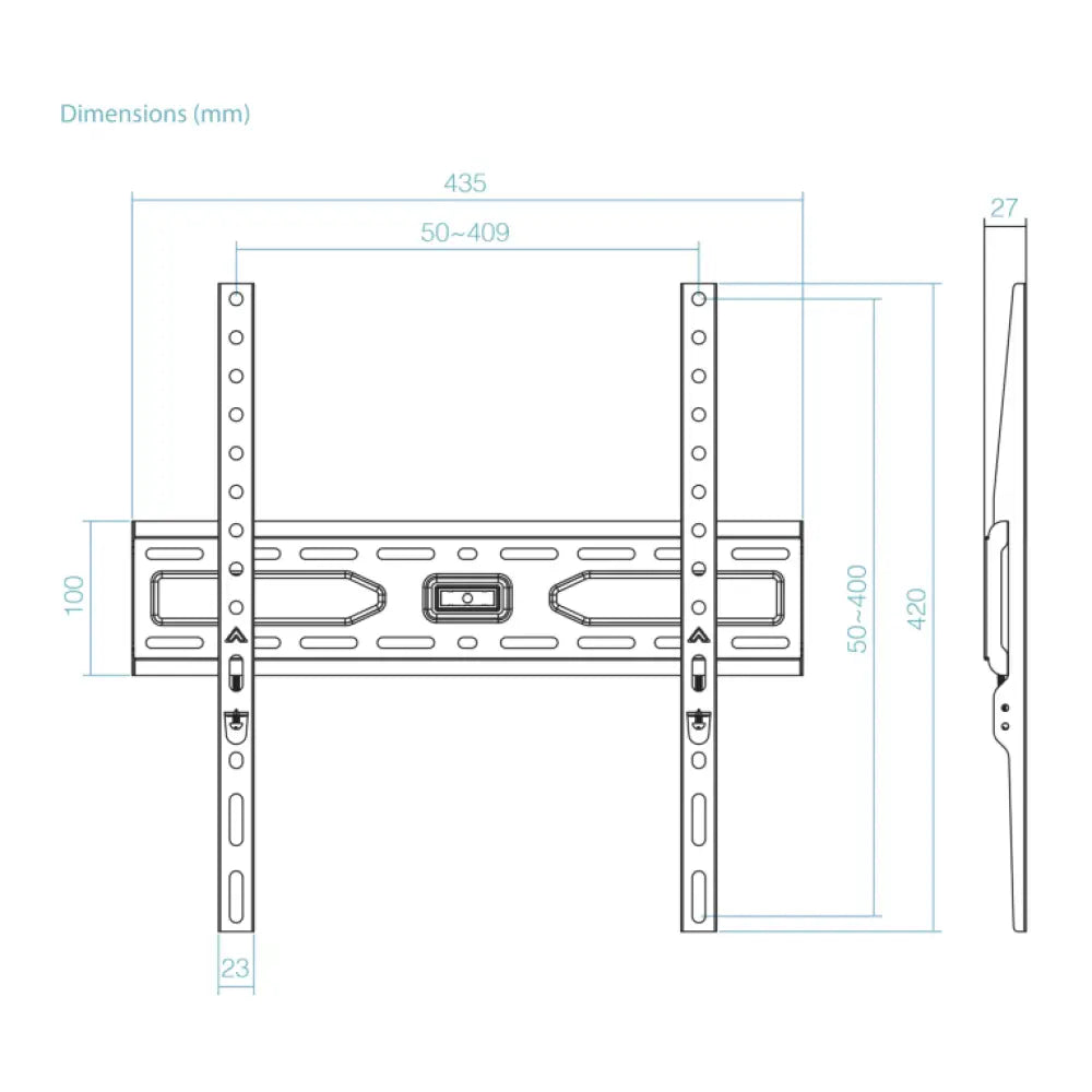 TooQ Soporte Fijo de pared para pantallas 32"- 75". Negro - detalle