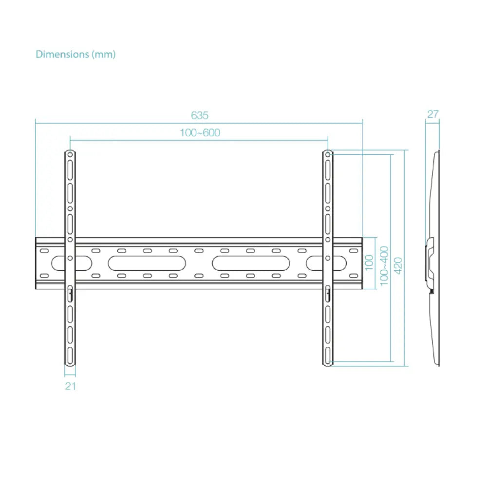 TooQ Soporte Fijo de pared para pantallas 37"- 80". Negro - detalle