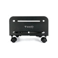 Soporte para CPU de suelo TOOQ con ruedas negro, accesorio de cables y accesorios para PC, soporte móvil para computadora.