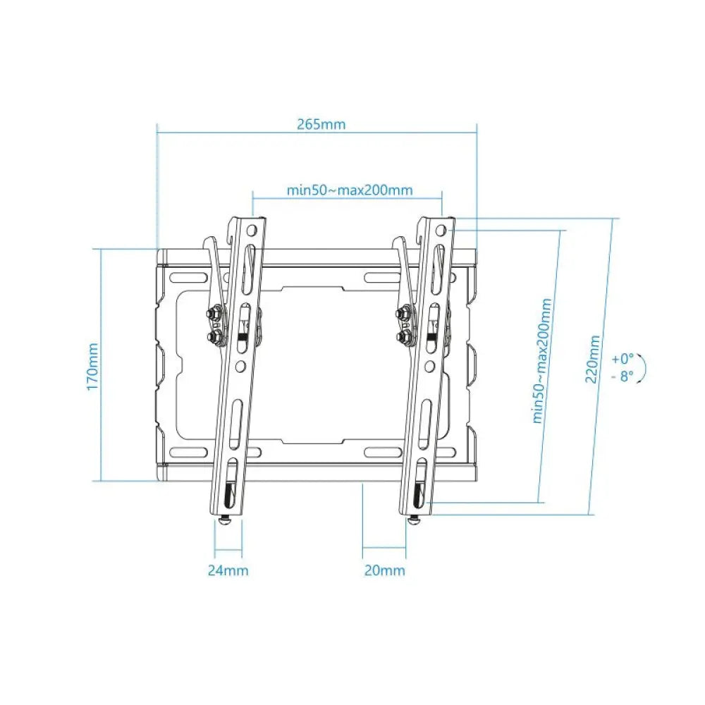 Tooq Soporte pared LP1044T-B incl pantallas 23-43" - detalle