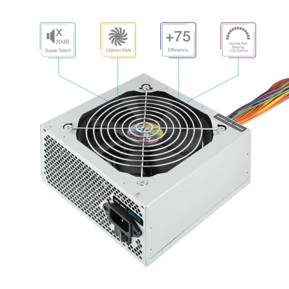 TooQ TQAPOLO-500SP unidad de fuente de alimentación 500 W 20+4 pin ATX ATX Plata - detalle