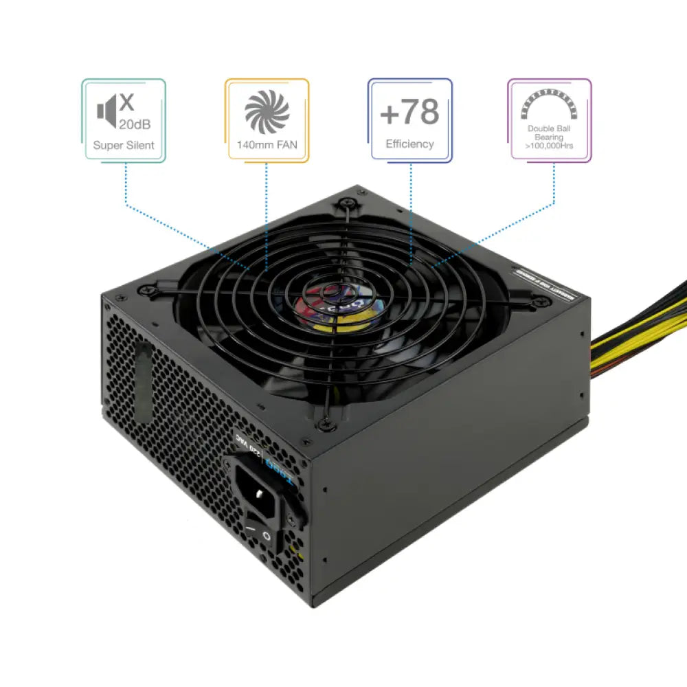 TooQ TQAPOLO-600SP unidad de fuente de alimentación 600 W 20+4 pin ATX ATX Negro - detalle