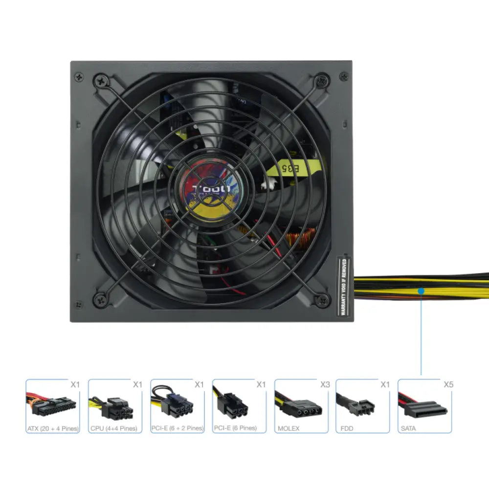 TooQ TQAPOLO-700SP unidad de fuente de alimentación 700 W 20+4 pin ATX ATX Negro - detalle