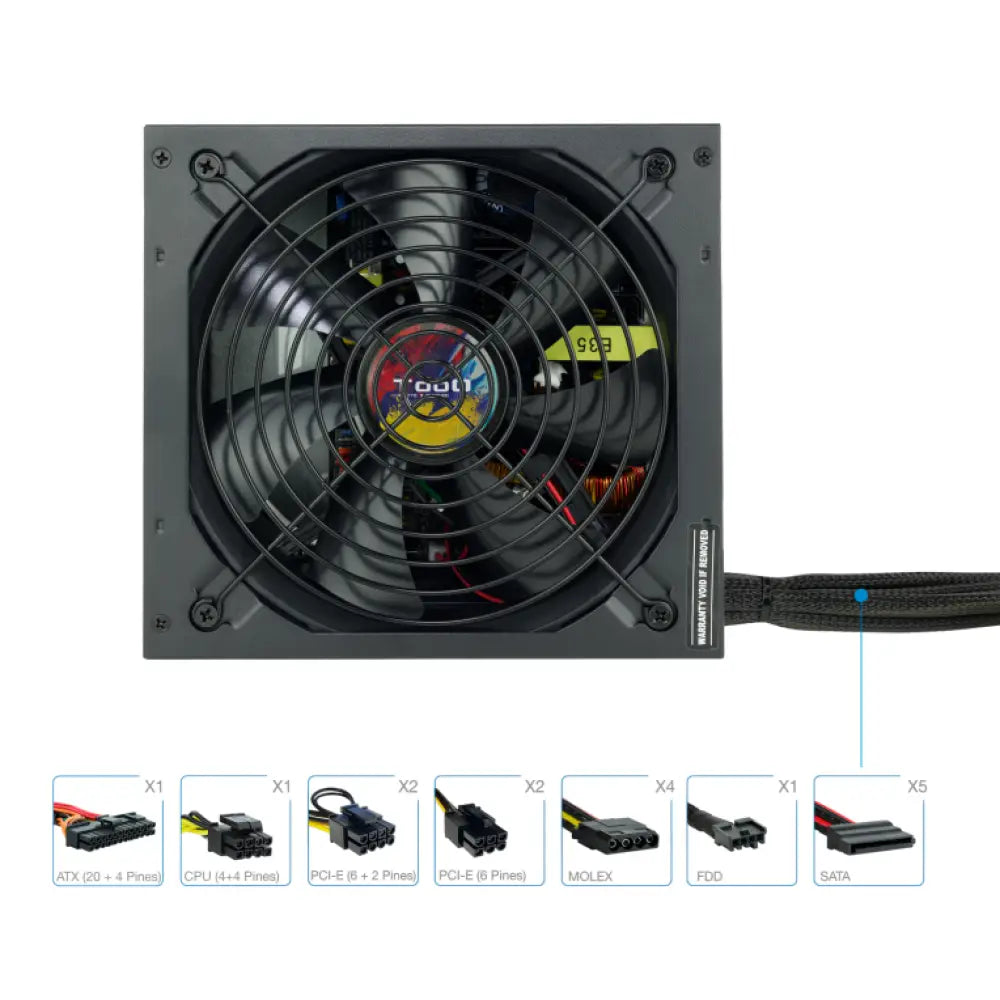 TooQ TQAPOLO-750SP unidad de fuente de alimentación 750 W 20+4 pin ATX ATX Negro - detalle
