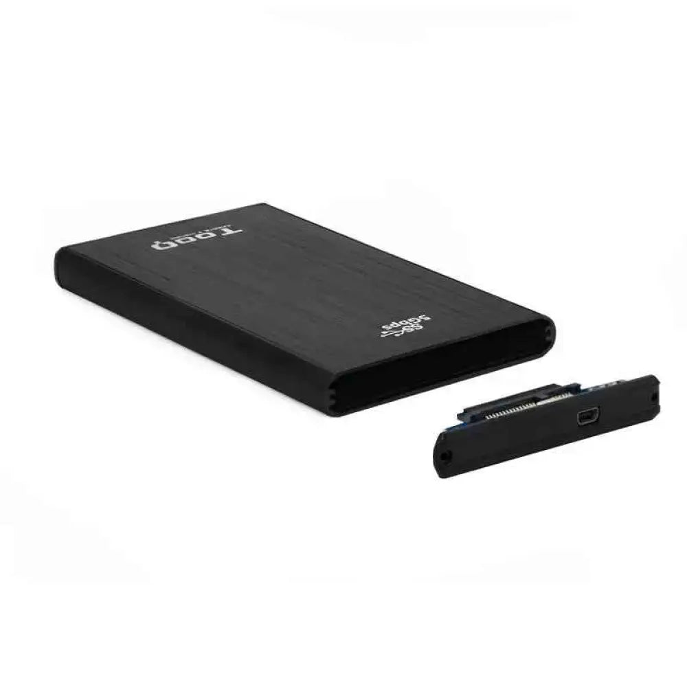 Caja externa para disco duro de 2.5 pulgadas TooQ TQE-2522B, negra, con conexión USB 3.0 y compatibilidad SATA3.