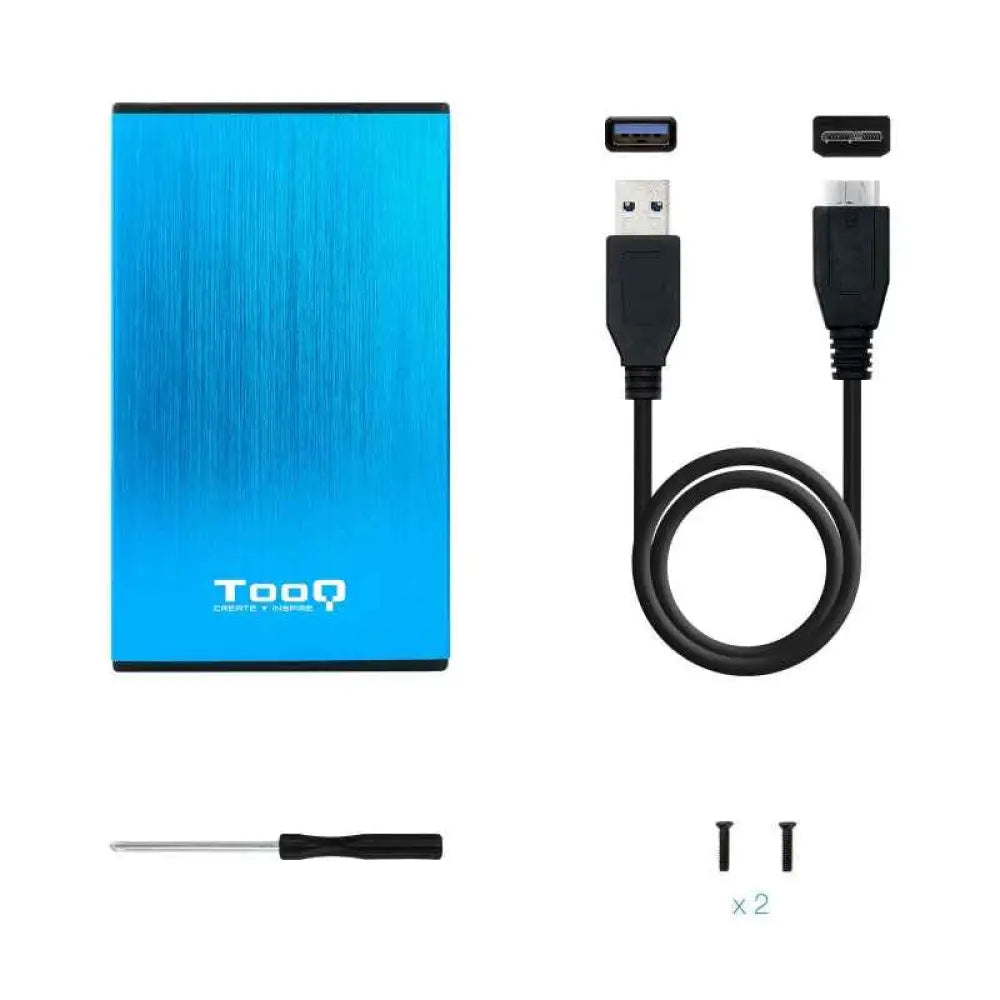 Caja externa para HDD de 2.5 pulgadas TooQ TQE-2527BL con conexión USB 3.1 Gen1 y USB 3.0 para almacenamiento externo