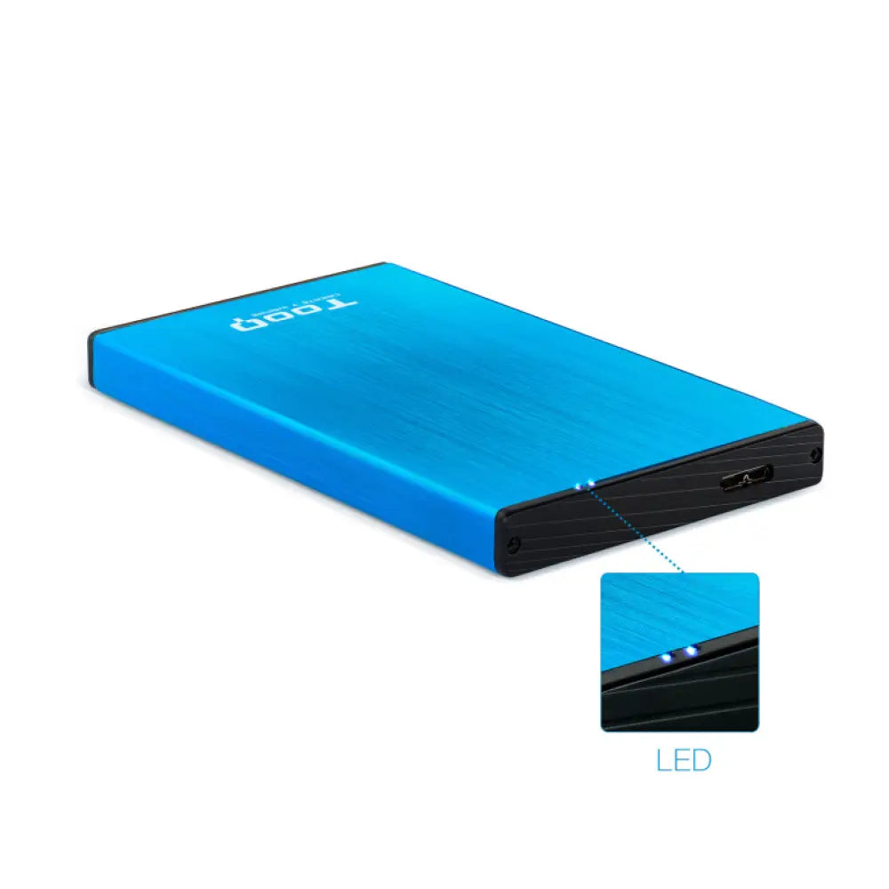 TooQ TQE-2527BL caja para disco duro externo Caja de disco duro (HDD) Negro. Azul 2.5" - detalle