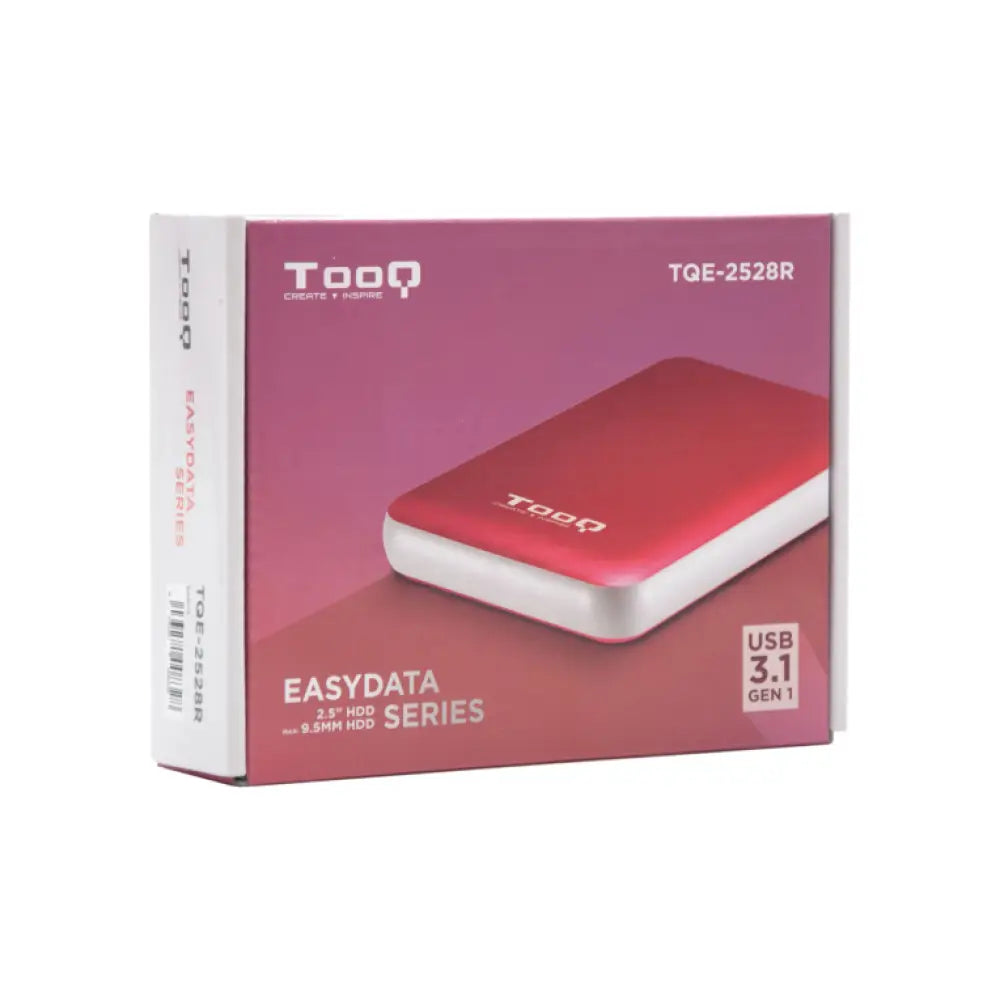 TooQ TQE-2528R caja para disco duro externo Caja externa para unidad de estado sólido (SSD) Rojo 2.5" - detalle