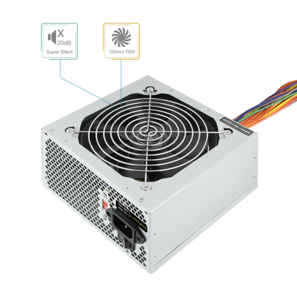 TooQ TQEP-500S-INT unidad de fuente de alimentación 500 W 24-pin ATX ATX Plata - detalle