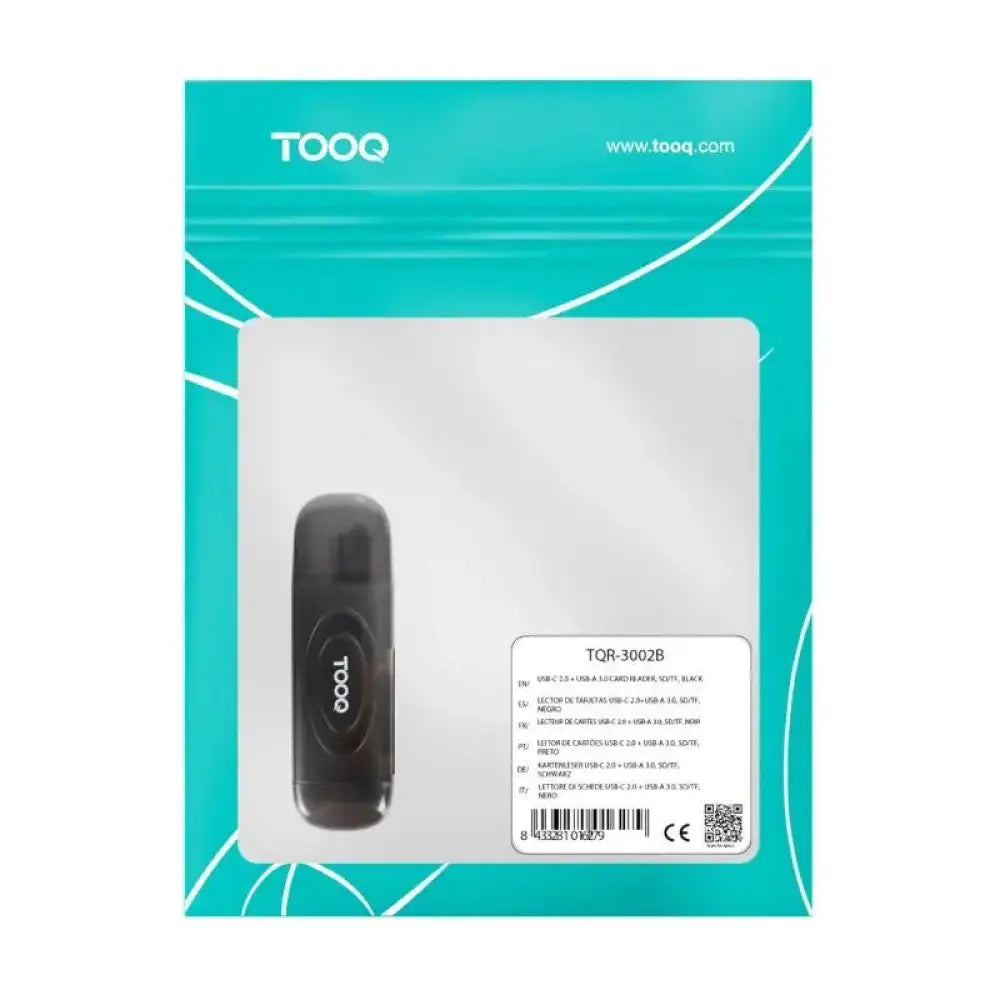 Tooq TQR-3002B Lector tarjetas USB3.0 SD/TF Negro - detalle