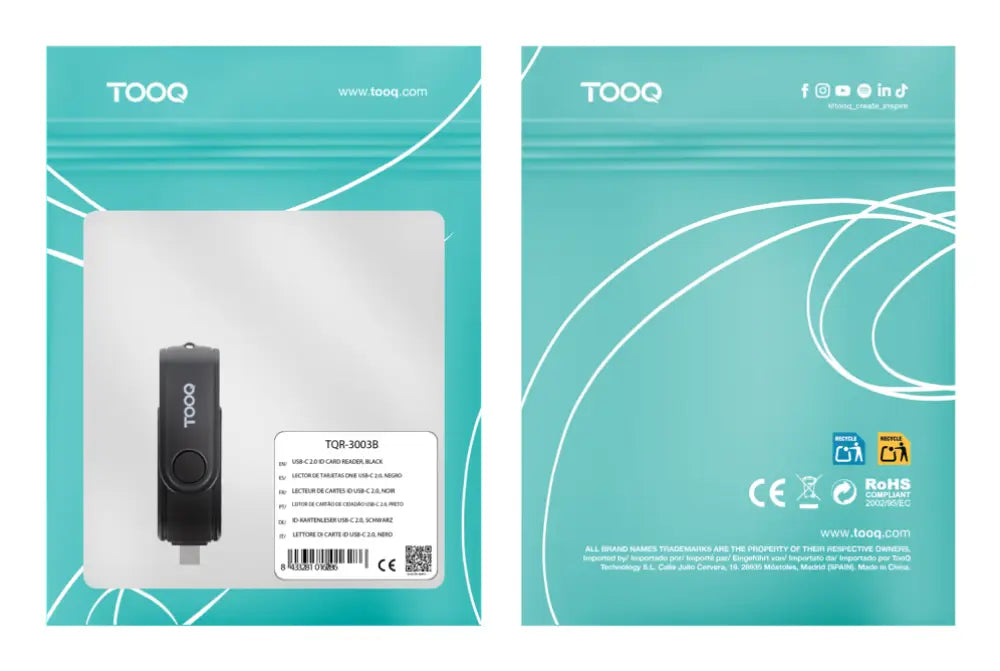 TooQ TQR-3003B lector de tarjeta - detalle