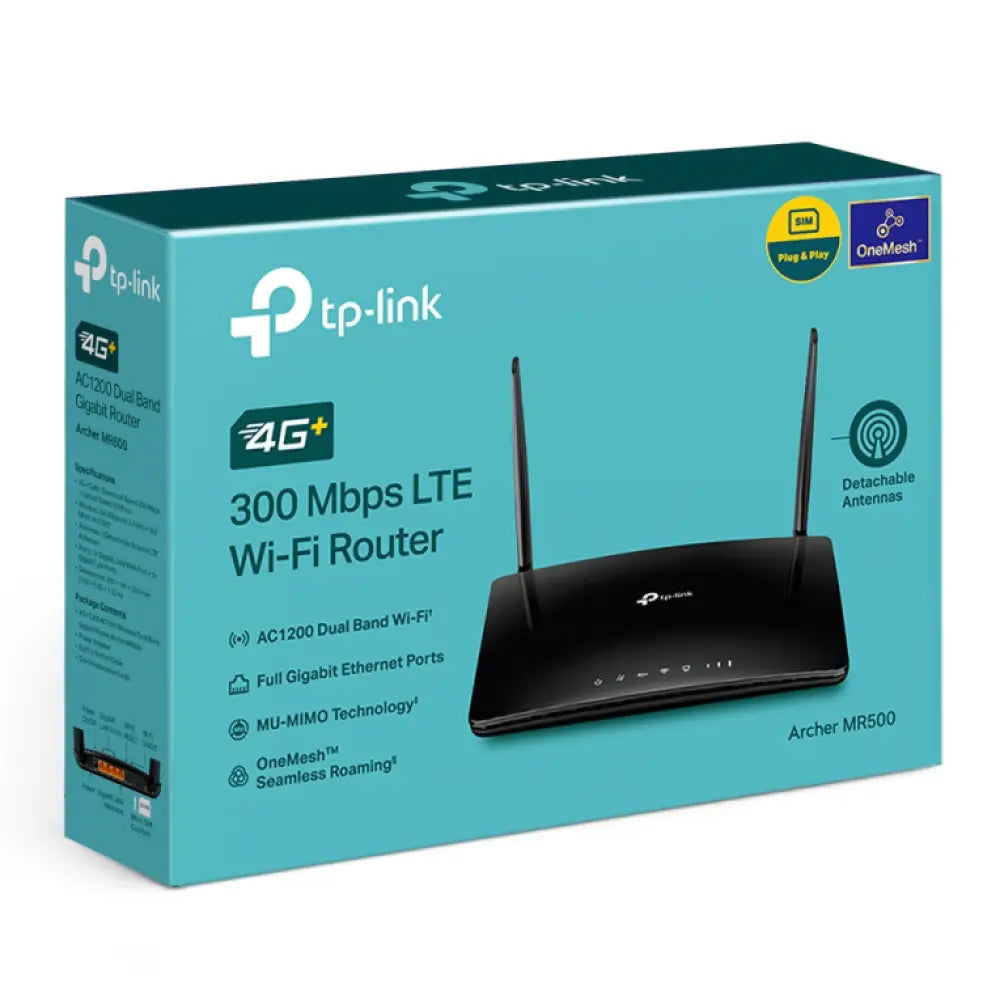 TP-Link Archer MR500 router inalámbrico Gigabit Ethernet Doble banda (2.4 GHz / 5 GHz) 4G Negro - detalle