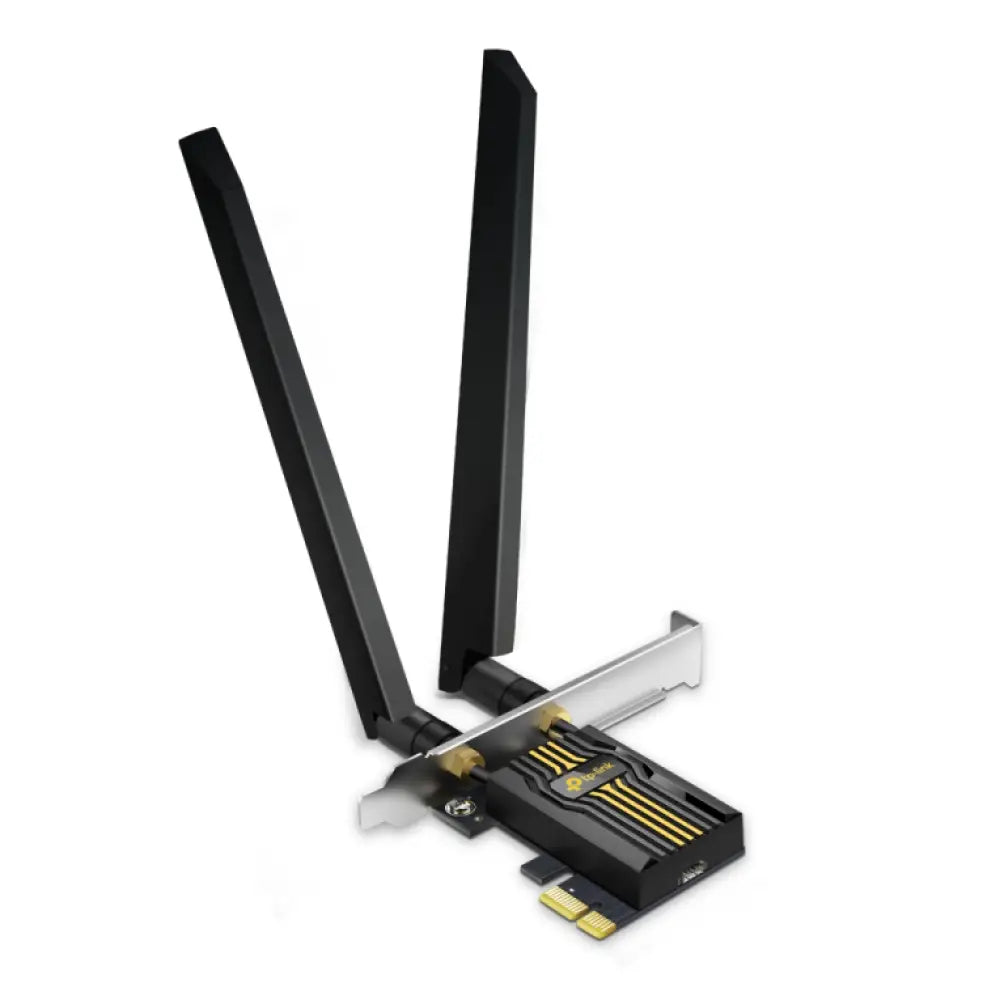 Adaptador TP-Link BE6500 de red WLAN y Bluetooth, velocidad de 2880 Mbit/s, para conexión inalámbrica estable y rápida.