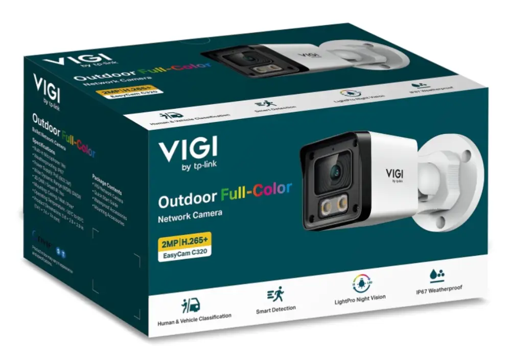TP-Link EasyCam C320 Bala (forma) Cámara de seguridad IP Exterior 1920 x 1080 Pixeles Techo/Pared/Poste - detalle