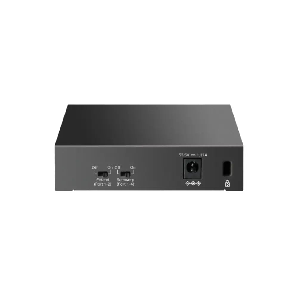 Interruptor TP-Link LiteWave LS105GP, switch no administrado Gigabit Ethernet con PoE, negro, para redes confiables y eficientes.