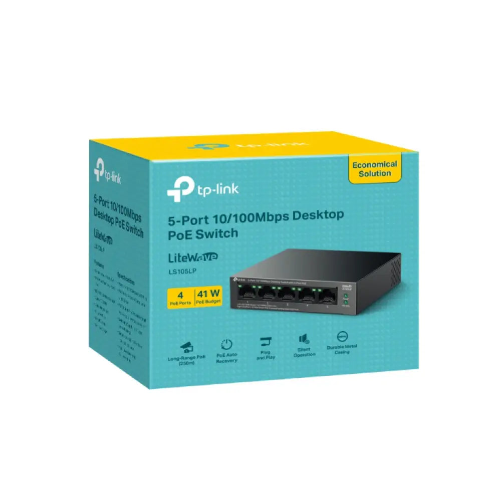 TP-Link LiteWave LS105P No administrado Fast Ethernet (10/100) Energía sobre Ethernet (PoE) Negro - detalle