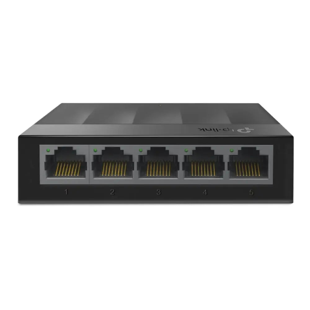 Interruptor sobremesa TP-LINK LS1005G con 5 puertos Gigabit Ethernet, compacto y ideal para conexiones de red domésticas y de oficina.