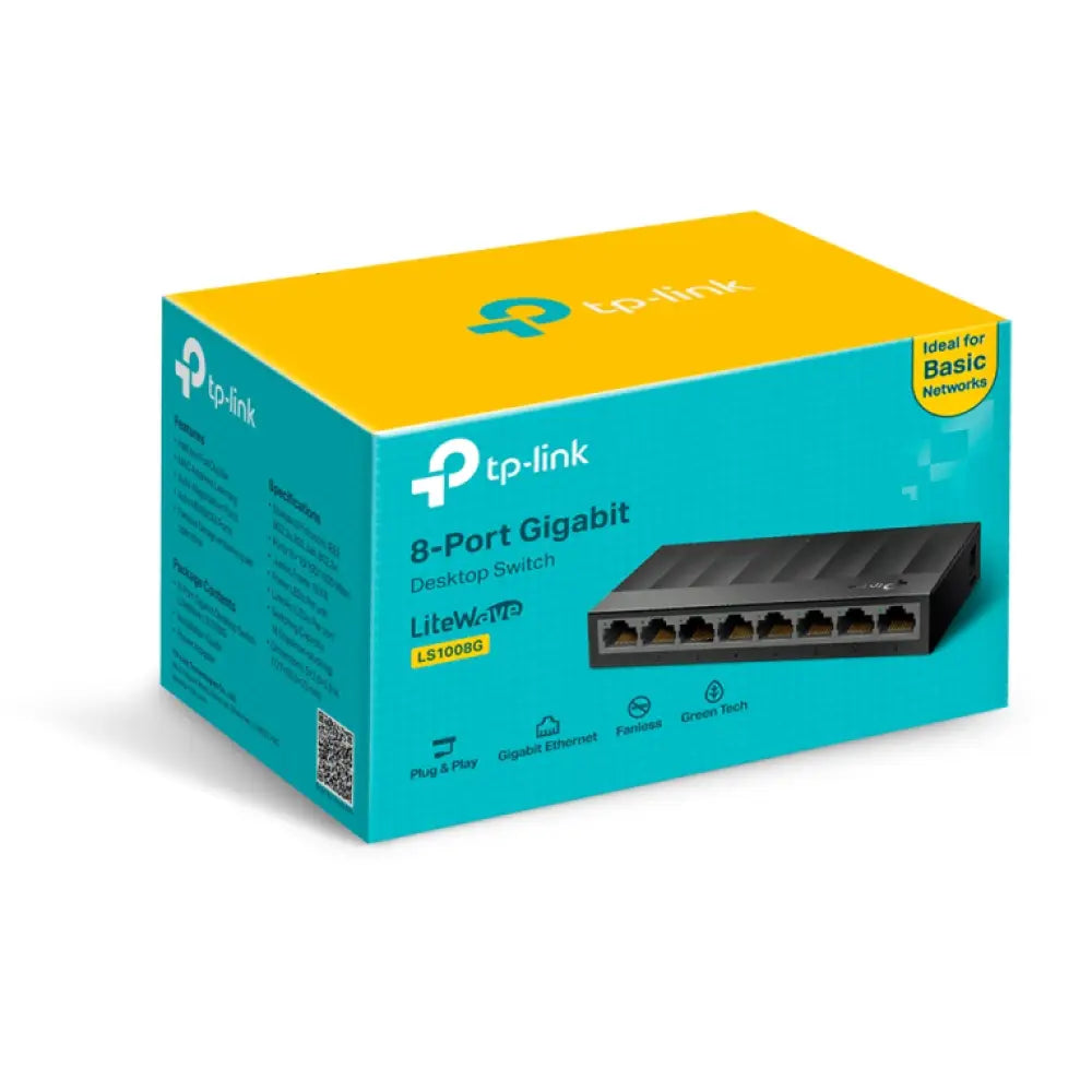 TP-Link LS1008G switch No administrado Gigabit Ethernet (10/100/1000) Negro - detalle