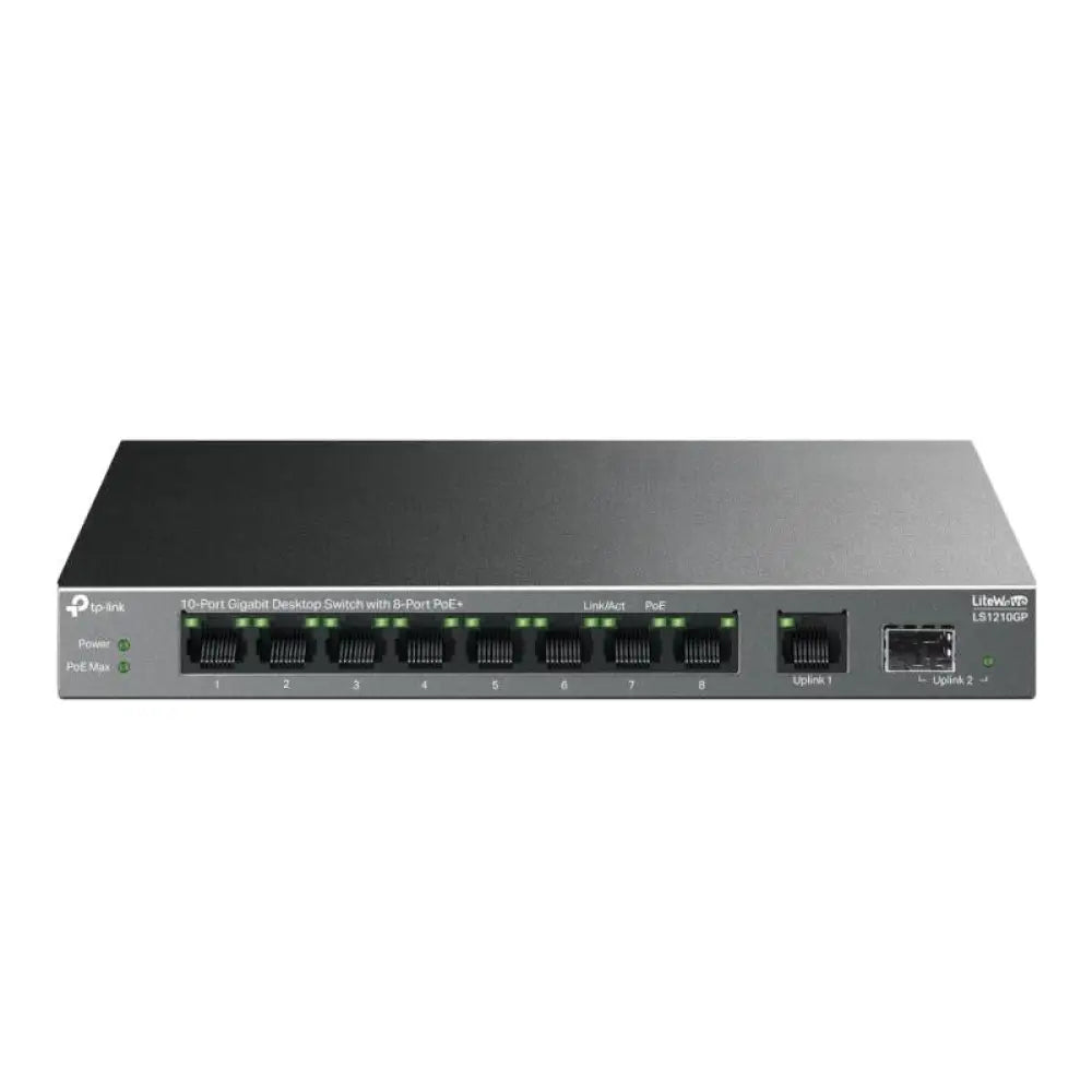 TP-Link LS1210GP Switch 8xG PoE+ 1xGb 1xSFP 61W - detalle